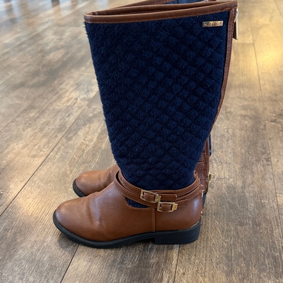 Nautica Other - Nautica Navy Quilted and Brown Boots